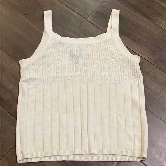 I Doll Elegant Cream Knit Tank Top - Picture 1 of 4